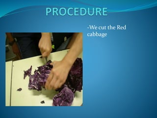 -We cut the Red
cabbage
 