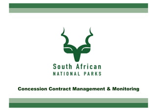 Concession Contract Management & Monitoring 
 
