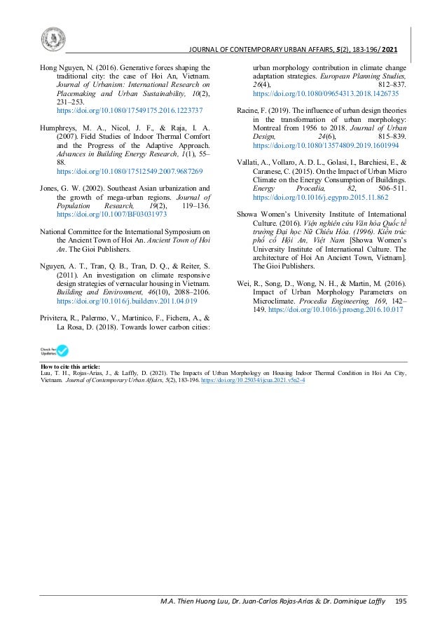 The Impacts of Urban Morphology on Housing Indoor Thermal Condition in ...