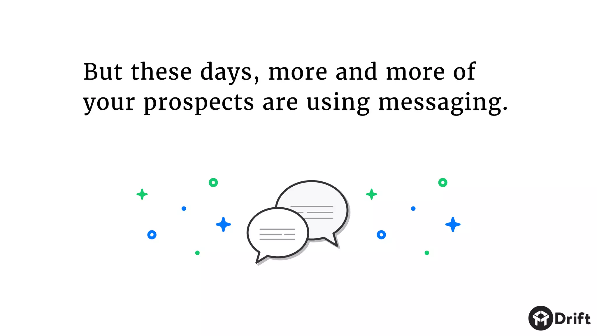 But these days, more and more of
your prospects are using messaging.
 