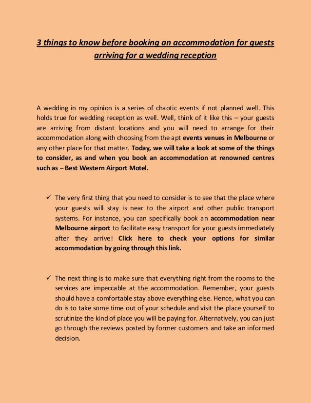 3 Things To Know Before Booking An Accommodation For Guests Arriving