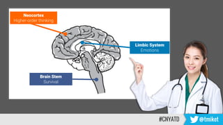 Neocortex
Higher-order thinking
Limbic System
Emotions
Brain Stem
Survival
#CNYATD @tmiket
 