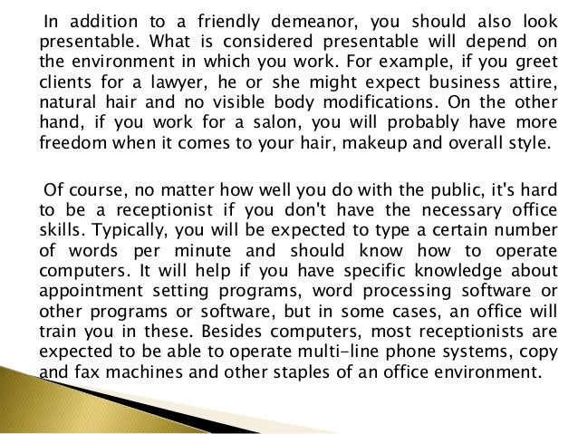 what is another name for receptionist