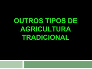 OUTROS TIPOS DE
AGRICULTURA
TRADICIONAL

 