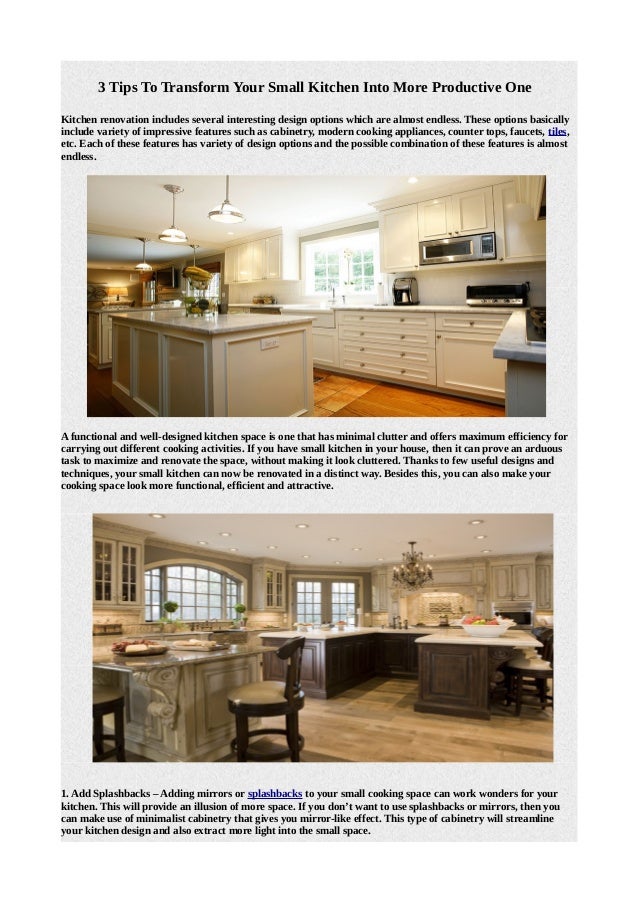 3 tips to transform your small kitchen into more productive one