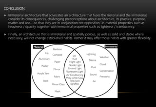 Define Immaterial immateriality in architecture | PPTX