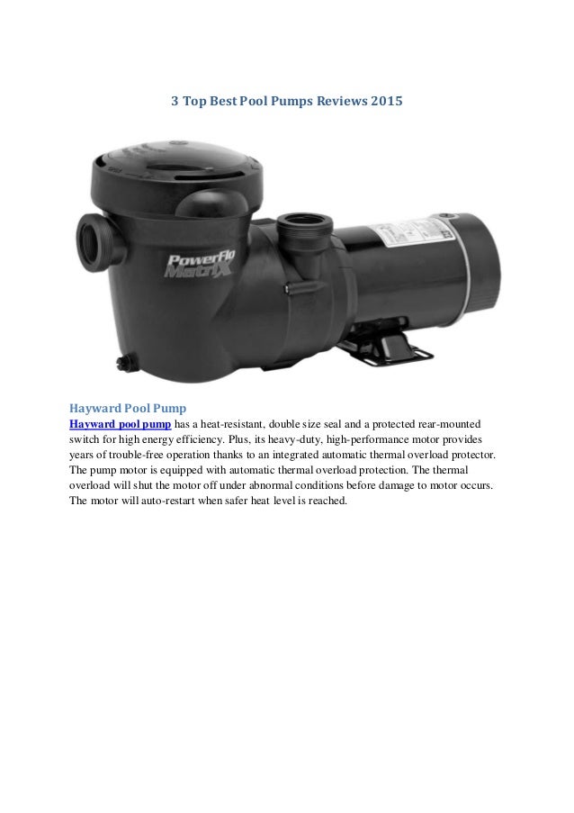 3 top best pool pumps reviews 2015