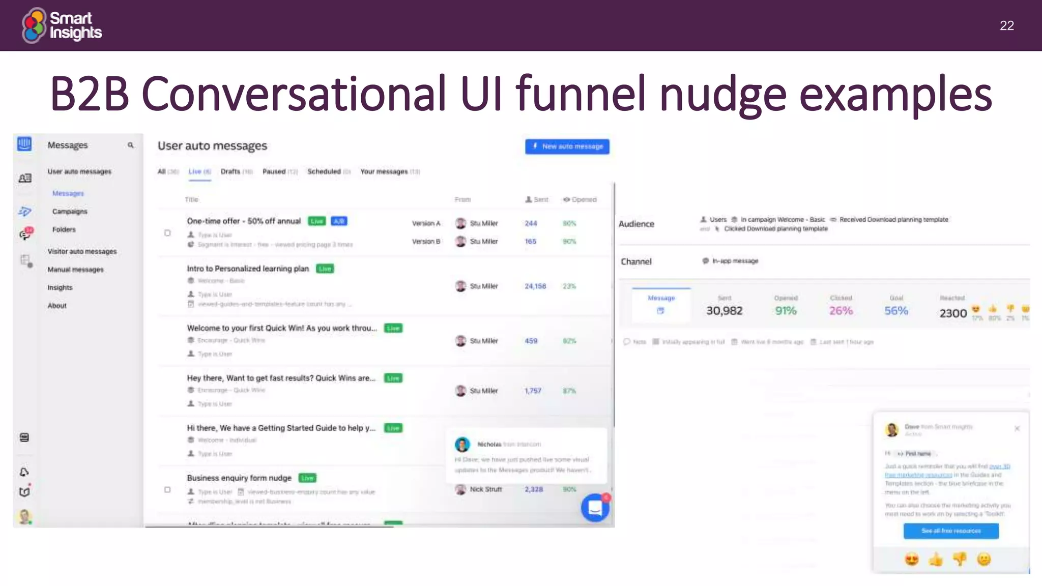22
B2B Conversational UI funnel nudge examples
 
