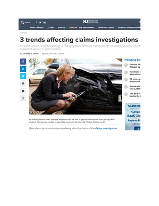 3 trends affecting claims investigations