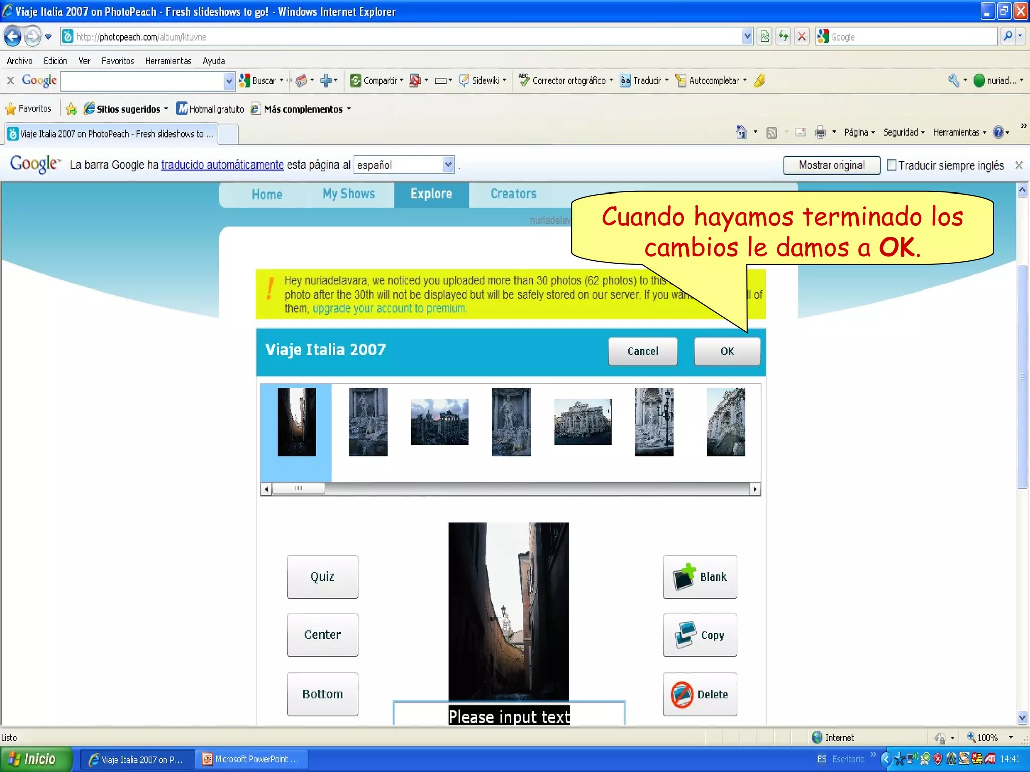 Cuando hayamos terminado los
cambios le damos a OK.

 