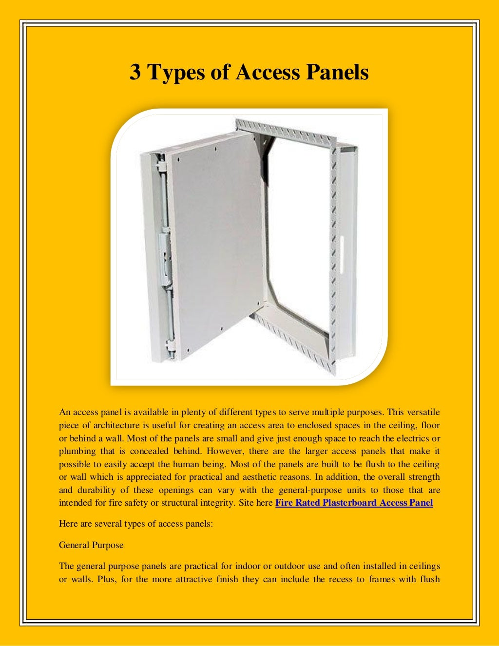 3 types of access panels