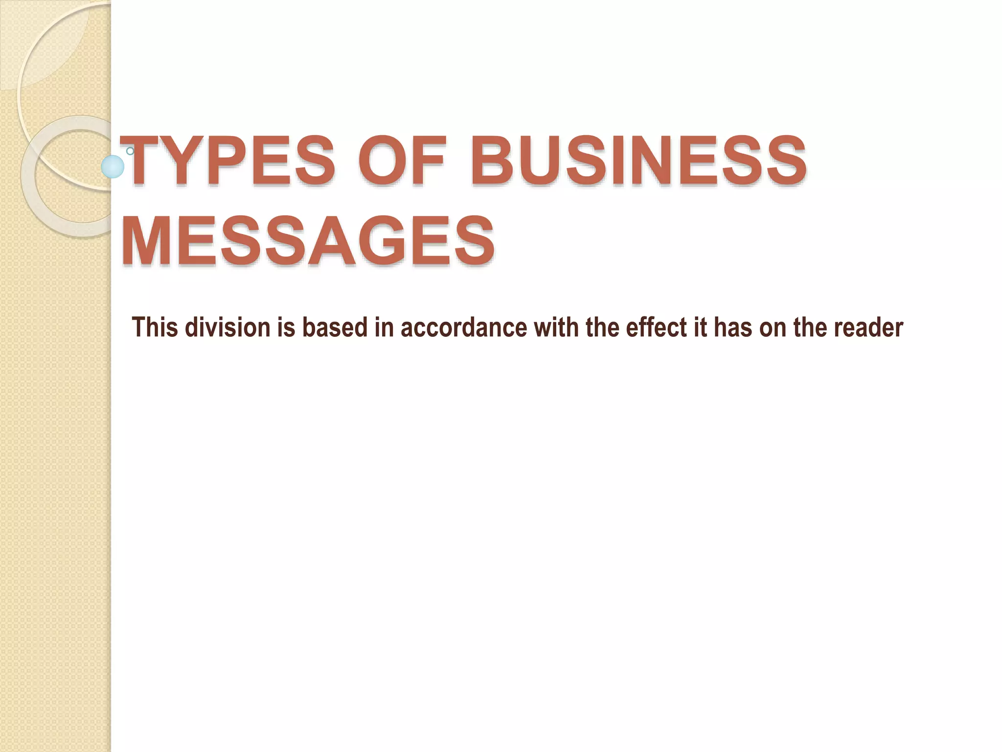 Types of business messages PPT