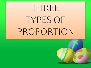 THREE
TYPES OF
PROPORTION
 