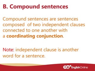 Sentence Types Compound 3 types of sentences | PPTX