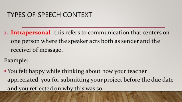types of speech context and examples