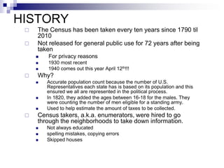 3 u.s. census records | PPTX | Genealogy and Ancestry | Hobbies & Interests
