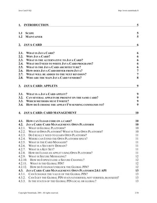 Java Card 2.x FAQ (2001) | PDF