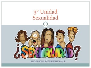 PROFESORA DENISSE DURÁN E.  3° Unidad Sexualidad 