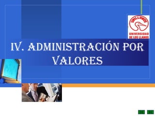 IV. AdmInIstrAcIón por 
VAlores 
 