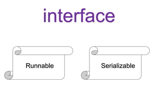 Runnable Serializable
interface
 