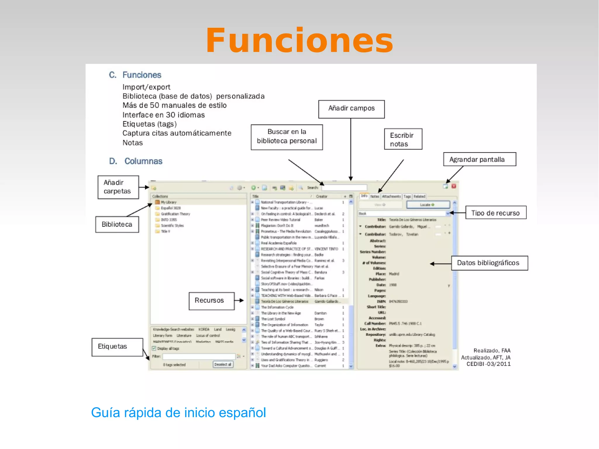 Funciones




Guía rápida de inicio español
 