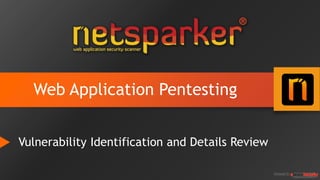 Web Application Pentesting
Vulnerability Identification and Details Review
 