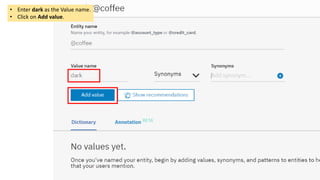 • Enter dark as the Value name.
• Click on Add value.
 