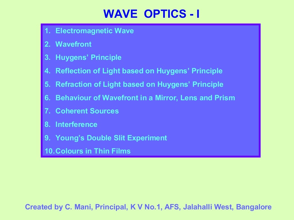 Wave Optics Class 12 Part1