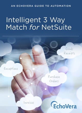 Match for NetSuite
Intelligent 3 Way
A PA L E T T E G U I D E T O A U T O M AT I O N
AN ECHOVERA GUIDE TO AUTOMATION
 