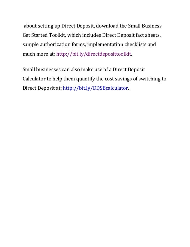 direct deposit small business