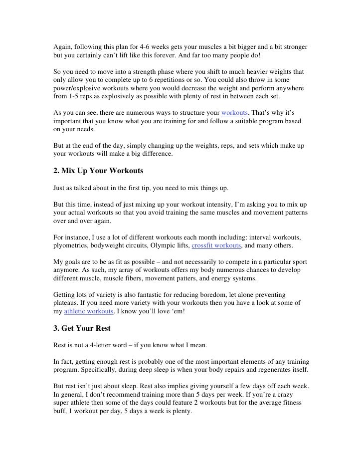 3 Ways To Avoid Hitting A Workout Plateau