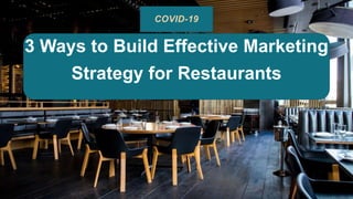 COVID-19
3 Ways to Build Effective Marketing
Strategy for Restaurants
 