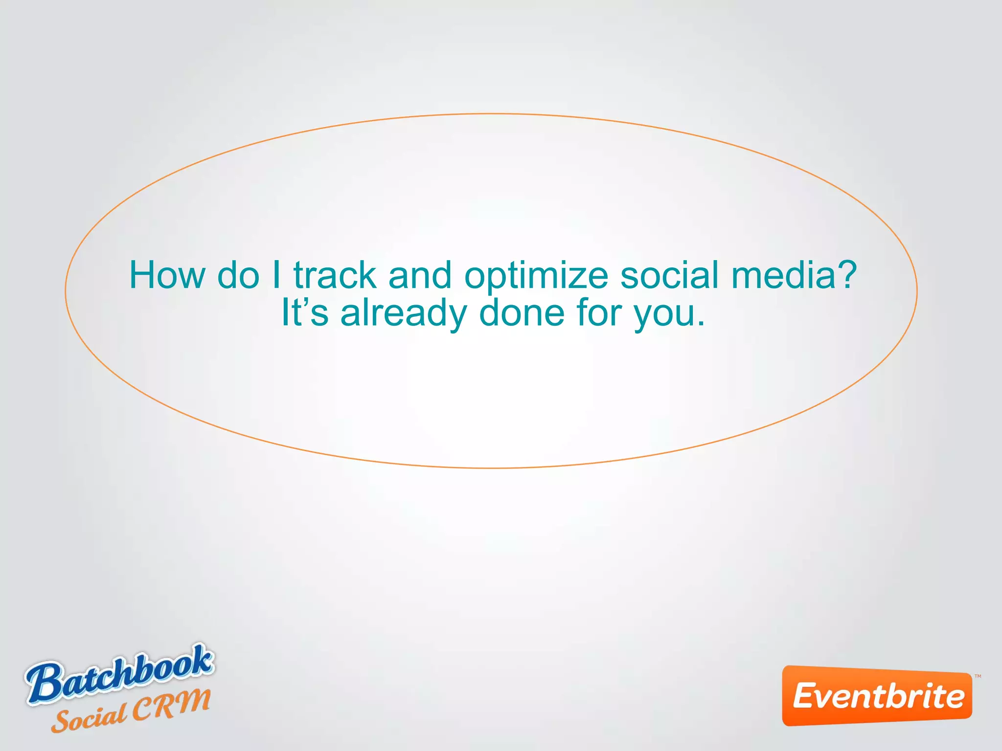 How do I track and optimize social media?
It’s already done for you.
 