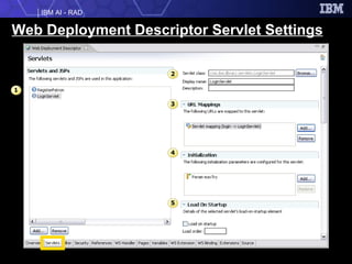 Web Deployment Descriptor Servlet Settings 1 4 3 2 5 