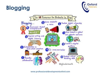 www.professionaldevelopmentoxford.com
Blogging
 