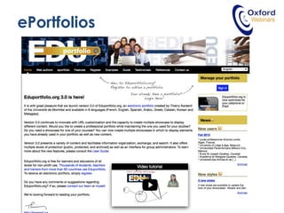 www.professionaldevelopmentoxford.com
ePortfolios
 