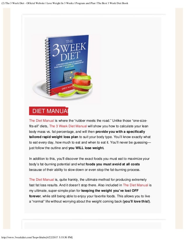 3 week diet system