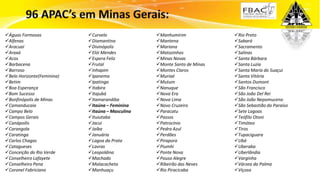 Surpreenda-se...
Finalmente começou a revolução.
Águas Formosas
Alfenas
Aracuaí
Araxá
Acos
Barbacena
Barroso
Belo Horizonte(Feminina)
Betim
Boa Esperança
Bom Sucesso
Bonfinópolis de Minas
Camanducaia
Campo Belo
Campos Gerais
Canápoilis
Carangola
Caratinga
Carlos Chagas
Catagueses
Conceição do Rio Verde
Conselheiro Lafayete
Conselheiro Pena
Coronel Fabriciano
Curvelo
Diamantina
Divinópolis
Elói Mendes
Espera Feliz
Frutal
Inhapim
Ipanema
Ipatinga
Itabira
Itajubá
Itamarandiba
Itaúna – Feminina
Itaúna – Masculina
Ituiutaba
Jacui
Jaíba
Januária
Lagoa da Prata
Lavras
Leopoldina
Machado
Malacacheta
Manhuaçu
Manhumirim
Mantena
Mariana
Matozinhos
Minas Novas
Monte Santo de Minas
Montes Claros
Muriaé
Mutum
Nanuque
Nova Era
Nova Lima
Novo Cruzeiro
Paracatu
Passos
Patrocínio
Pedra Azul
Perdões
Pirapora
Piumhi
Ponte Nova
Pouso Alegre
Ribeirão das Neves
Rio Piracicaba
Rio Preto
Sabará
Sacramento
Salinas
Santa Bárbara
Santa Luzia
Santa Maria do Suaçui
Santa Vitória
Santos Dumont
São Francisco
São João Del Rei
São João Nepomuceno
São Sebastião do Paraíso
Sete Lagoas
Teófilo Otoni
Timóteo
Tiros
Tupaciguara
Ubá
Uberaba
Uberlândia
Varginha
Várzea da Palma
Viçosa
 