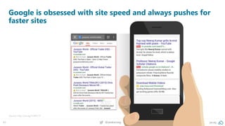 45 @peakaceag pa.ag
Google is obsessed with site speed and always pushes for
faster sites
Source: http://pa.ag/1cWFCtY
 