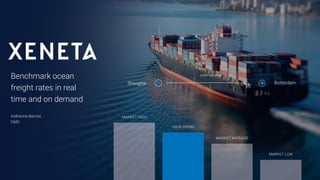 Benchmark ocean
freight rates in real
time and on demand
Katherine Barrios
CMO
 