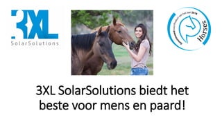 3XL SolarSolutions biedt het
beste voor mens en paard!
 