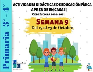 PLANEACIÓN DE LOS APRENDIZAJES EN EDUCACIÓN FÍSICA
CICLO ESCOLAR 2020 - 2021
 