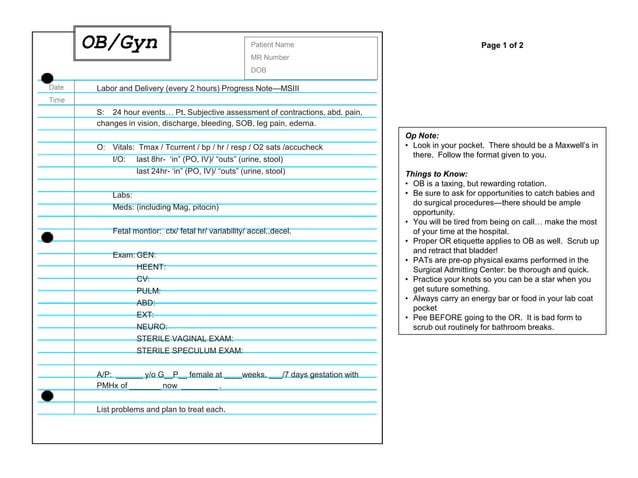 Obg and Gynaecology notes and examination in hospital | PPT | Pregnancy ...
