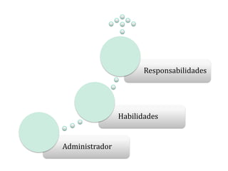 Administrador
Habilidades
Responsabilidades
 