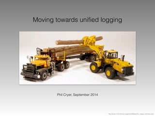 Phil Cryer, September 2014
Moving towards unified logging
 