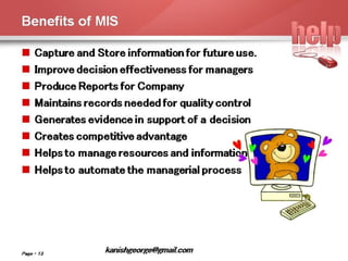 Management Information Systems (MIS)