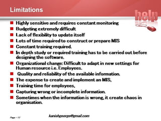 Management Information Systems (MIS)