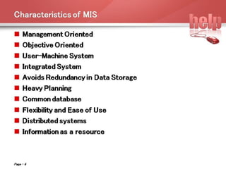 Management Information Systems (MIS)