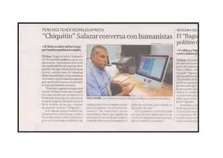 "Chiquitín"conversa con humanistas