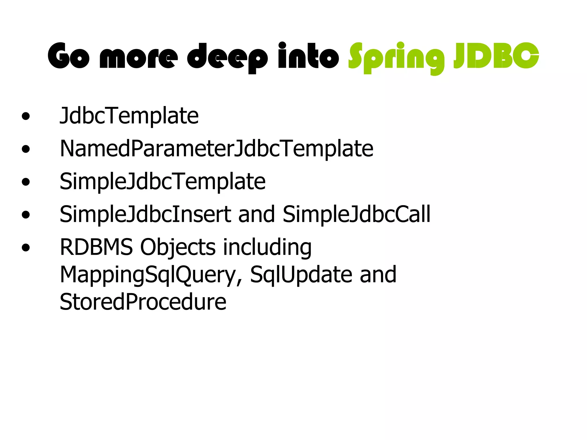 Spring JDBC